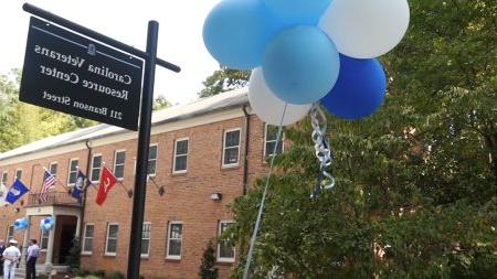 the exterior of the veterans resource center.